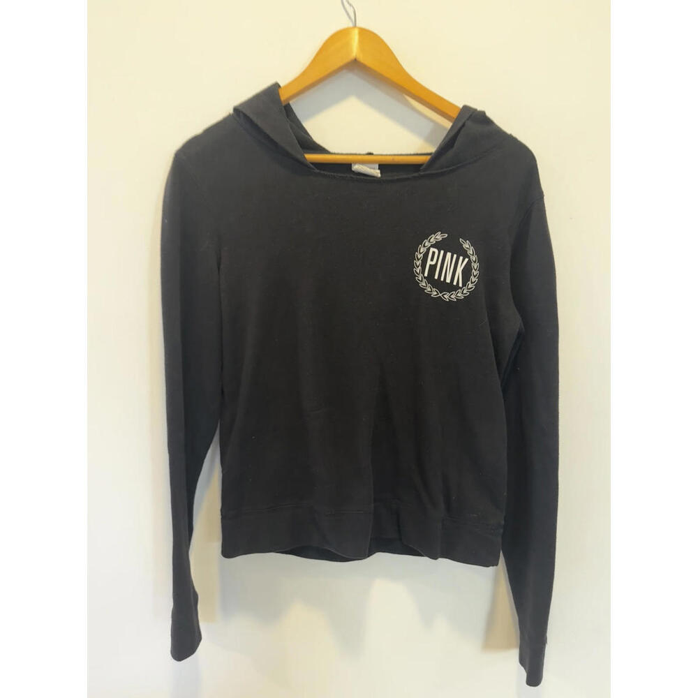 Victoria's Secret PINK Black Hoodie Sweatshirt XS